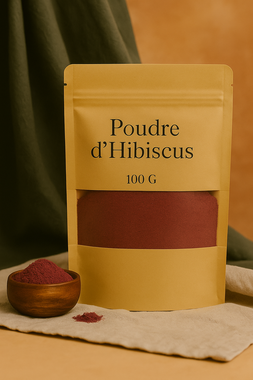 🌺 Poudre d’Hibiscus – Soin hydratant & éclat des cheveux